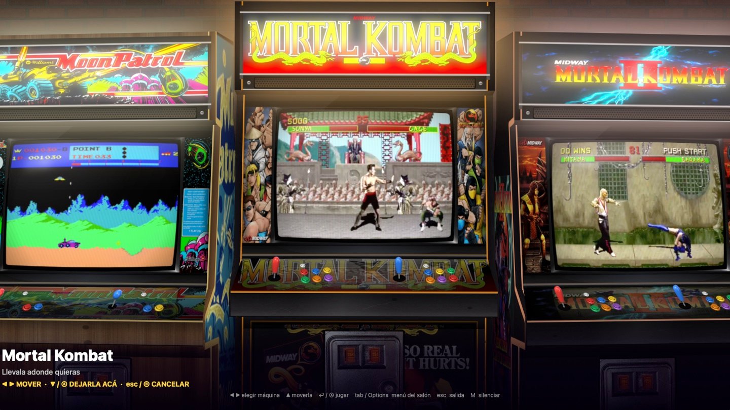 Mortal Kombat levantada del piso, llevada por la fila
