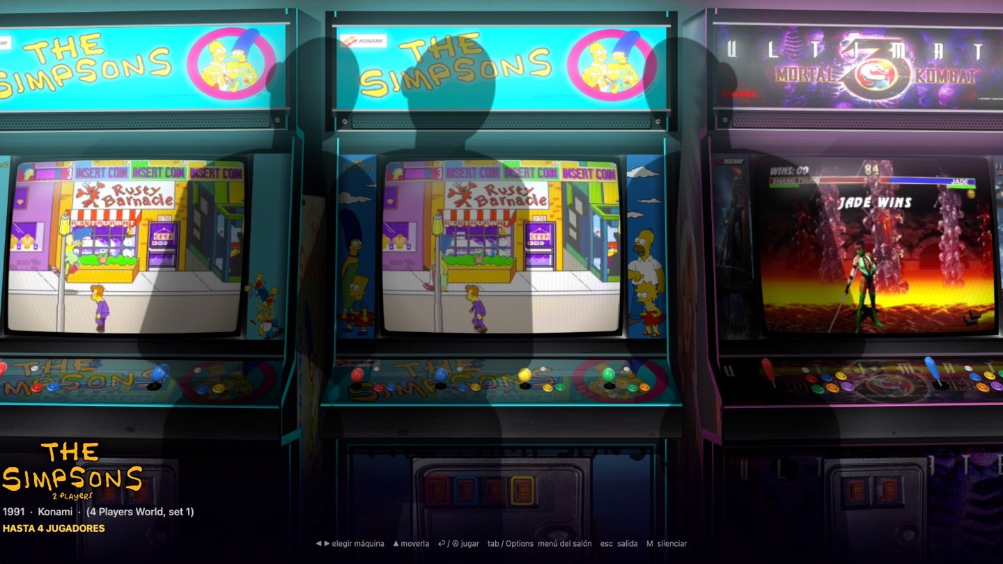 Amigos jugando The Simpsons en tu salón: sus figuras están paradas frente al mueble y sus cartelitos encima